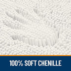 OLANLY Bathroom Rugs 44x32, Extra Soft Absorbent Chenille Bath Rugs, Rubber Backing Quick Dry, Machine Washable Bath Mats for Bathroom Floor, Tub and Shower, Home Decor Accessories, Ivory