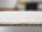 Hand-Tufted 100% Wool Area Rug – Unique Modern Geometric Grid Pattern, Soft Plush Textured Carpet for Living Room, Bedroom, Dining Room & Entryway (Grey, 6' x 9')