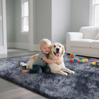 Fluffy Rug Shaggy Area Rug, Mottling Dark Grey 4x6 Area Rugs for Bedroom, Small Bedside Rug, Soft Fluffy Shaggy Entryway Throw Rugs for Living Room Bedroom Kids Room Home Decor