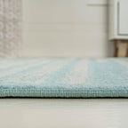 JONATHAN Y Khalil Modern Berber Stripe Turquoise/Cream Indoor Area Rug, 3x5, Contemporary, Bohemian, Easy-Cleaning for Living Room, Bedroom, Kitchen, Pet Friendly, Non-Shedding (MOH207D-3)