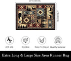 Rustic Cabin Wildlife Area Carpet for Living Room 4x6 Area Rug for Bedroom,Buffalo Plaid Bear Moose Deer Country,Vintage Throw Rug Indoor Rugs Non Slip Soft Floor Carpets Mat for Dining Room,Office