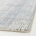 Hand-Tufted 100% Wool Pile Area Rug – Geometric Textured Grid Check Pattern – Thick and Durable Floor Carpet for Bedroom, Living Room, Kids Room, and Dining Area (Indigo Blue, 5' Round)