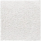 Unique Loom Davos Shag Collection Area Rug - Solid (3' 3" Square, White/ Ivory)
