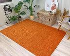 Alfa Rich 9x12 Orange Area Rugs for Living Room Bedroom Kitchen Decor Cotton Washable Pet Friendly