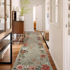 Lahome Floral Hallway Runner Rug Non Slip, 2'6''x10' Soft Washable Runners for Hallways Ultra-Thin, Kitchen Runner Stain Resistan Carpet for Entryway Bathroom, Brown