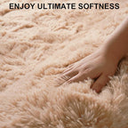 Beglad Shag Rugs for Living Room, Beige Area Rugs 5x7 Feet Upgrade Anti-Skid Modern Minimalist Style Memory Foam Rugs for Bedroom, Indoor Carpet Suitable for Boys Teens Room Decor