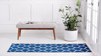 Rugs.com Lattice Frieze Collection Rug – 2' x 6' Runner Navy Blue Medium Rug Perfect for Living Rooms, Large Dining Rooms, Open Floorplans