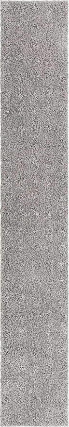 Unique Loom Davos Shag Collection Area Rug - Solid (2' 7" x 16' 5" Runner, Sterling)