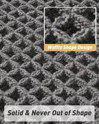 AMOAMI Upgraded Waffle Bath Mat, Super Absorbent Non Slip Bath Mats for Bathroom Floor, Machine Washable Bathroom Rugs with Tassels, Rubber Backed Bathroom Mats, Ultra Soft, 17" x 24", Dark Grey