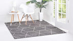 Unique Loom Trellis Frieze Collection Area Rug - Geometric (5' Square, Dark Gray/ Ivory)
