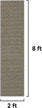 Hallway Runner Rug 2x8, Washable Kitchen Runners Non Slip, Ultra Thin Entryway Floor Mat Fit Under Door, Soft Low Pile Cotton Boho Carpet for Laundry Outdoor Bedroom