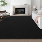 Large Modern Area Rugs for Living Room Bedroom, 6x9 Feet Black Ultra Soft Solid Thickened Memory Foam Indoor Minimalist Carpets, Non-Slip Comfy Rugs for Boys Girls Nursery Kids Room Home Décor
