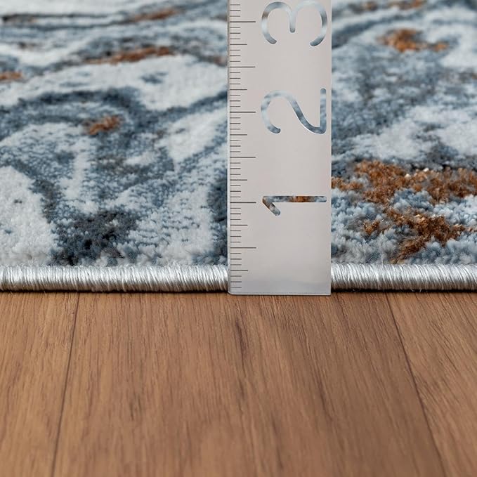 LUXE WEAVERS Marble Effect Abstract Blue 2x3 Area Rug