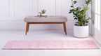 Rugs.com Lattice Frieze Collection Rug – 2' x 8' 8 Runner Light Pink Medium Rug Perfect for Living Rooms, Large Dining Rooms, Open Floorplans