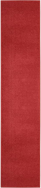 Nourison Home Nourison Essentials Brick Red 2'2" x 16' Area Rug - Easy Clean, Non Shedding, Bed Room, Living Room, Dining Room, Kitchen (16' Runner)