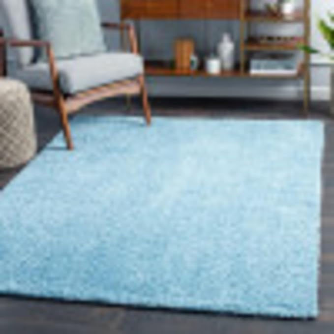 Artistic Weavers Solid Plush Blissful Shag Area Rug, 7'10" x 10', Pale Blue
