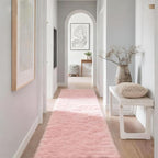 2x6 Solid Fluffy Pink Area Rug – Washable, Durable, Small Bedroom Runner Rug, Non-Slip Shag Rugs for Hallway, Girls Room, Living Room, Bedroom, Bedside, Dorms, Kids Room, Sofa Coffee Table