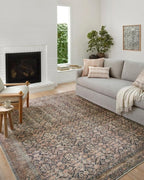 Loloi Amber Lewis Billie Collection, Ink & Salmon 2'-6" x 9'-6" Area Rug – Antique & Distressed Accent Rugs for Living Room, Bedroom, Entryway & Hallway, No Shed High Traffic Area Home Decor Rug