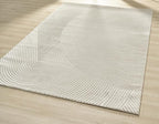 Abani Cream Area Rug 9' x 12' for Living Room, Bedroom - Zen Reiki Circles Pattern - Durable & Easy to Clean