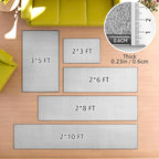 Runner Rug with Non Slip Rubber Backing, Washable Soft Floor Carpet for Kitchen, Hallway, Entryway Indoor, Bedroom, Laundry, Low Pile Area Rugs, Solid color with Pointillism style, 2*8 ft GREY