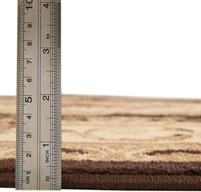 Rugs.com Chateau Collection Rug – 4' x 6' Brown Medium Rug Perfect for Entryways, Kitchens, Breakfast Nooks, Accent Pieces