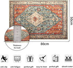Boho Vintage Oriental Entry Rugs for Entrance Non-Slip Washable Tribal Small Area Rug,Ultra Soft Bohemian Floral Medallion Low-Pile Indoor Front Door Mat for Bedroom Kitchen Bathroom 24" x 36"