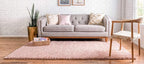 Unique Loom Davos Shag Collection Area Rug - Solid (5' 3" x 8' Rectangle, Dusty Rose)