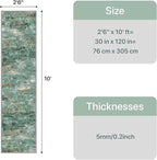 GENIMO Runner Rug Non Slip 2'6"x10', Washable Rug Runner for Hallways Kitchen, Abstract Modern Kitchen Rugs, Low Pile Lightweight Carpet Runners for Entryway, Bedroom, Laundry, Turquoise