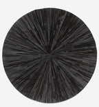 Faux Cowhide Round Area Rug | Non-Slip Leather Floor Carpet for Living Room, Bedroom, and Home Décor | Modern Stylish Accent Rug(Black_9x9)