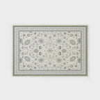 EVERGRACE Area Rugs for Living Room 4x6, Boho Floral Faux Wool Indoor Outdoor Rugs, Washable Rugs for Bedroom Entryway Dining Room Hallyway, Low Pile Floor Mat Carpet for Home Decor, Cool Gray