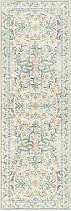 Lahome Washable Runner Rug 2x6, Boho Kitchen Runner Rugs 24 x 72 Non Slip,Vintage Indoor Throw Carpet for Bedside Hallway Entry Bedroom Laundry, Beige/Multi