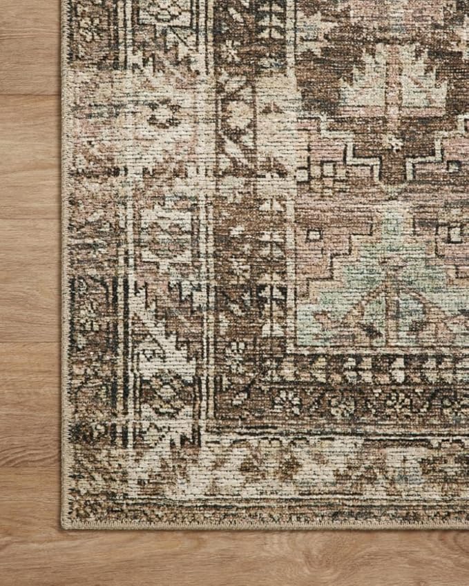 Loloi Amber Lewis Billie Collection, Clay & Sage 2'-3" x 3'-9" Area Rug – Antique & Distressed Accent Rugs for Living Room, Bedroom, Entryway & Hallway, No Shed High Traffic Area Home Decor Rug