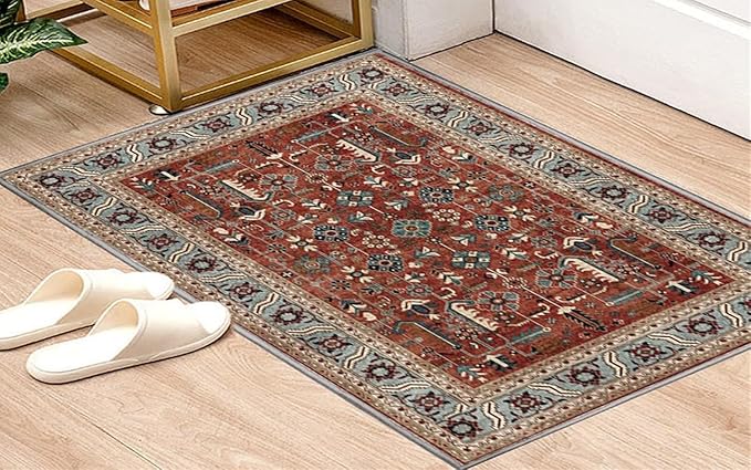 Washable Indoor Doormat 24" x 36" Non-Slip Entry Rug Welcome Mat Dirt Trapper Red