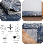 Keen Home Design Area Rugs - 4x6 Non-Shedding, Abstract Rugs for Kitchen, Living Room, Bedroom, Dining Room, Entryway - Size: 4' x 6', Navy/Grey/White