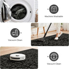 LIVEBOX Washable Area Rug 5x7 - Large Black Boho Living Room Rug Vintage Rugs for Bedroom, Lightweight Retro Carpet Floral Accent Rugs for Dining Room High Traffic Area