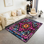 Bohemian Style 5x7 Area Rug Watercolor Living Room Rug | Victorian Decor Antique Rugs for Bedroom, Boho Floral Baroque Carpet Indoor Floor Mat