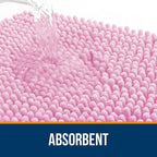 OLANLY Bathroom Rugs 70x24, Extra Soft Absorbent Chenille Bath Rugs, Rubber Backing Quick Dry, Machine Washable Bath Mats for Bathroom Floor, Tub and Shower, Home Decor Accessories, Pink
