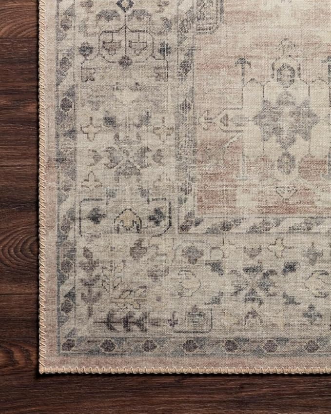 Loloi Hathaway Collection HTH-03 Java/Multi 2'-3" x 3'-9", .25" Thick Accent Rug, Soft, Durable, Printed, Modern, Low Pile, Non-Shedding, Easy Clean, Living Room Rug