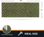 PURRUGS Dirt Trapping Door Mat 32" x 70", Non-Slip Machine Washable Entry Rug, Shoe Scraper, Dog Doormat, Super Absorbent Welcome Mat for Front & Back Door, Muddy Wet Shoes & Paws, Sage Green