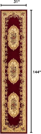 Rugs.com Chateau Collection Rug - 12 Ft Runner Red Medium Pile Rug