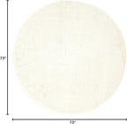 Unique Loom Solo Collection Area Rug - Calabasas (6' 1" Round, Snow White)