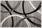 Rugshop Wavy Circles Design Accent Rug, Carpet with Jute Backing for Entryway or Bathroom, Gray, 2' x 3'