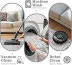 jinchan Kalen Round Rug 6ft Area Rug Washable Vintage Indoor Retro Floor Cover Distressed Gray Floral 6' Round Circle Boho Non Slip Thin Carpet for Living Room Dining Room Bedroom Kitchen Grey