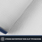 PURRUGS Dirt Trapping Door Mat 24" x 70", Non-Slip/Skid Machine Washable Entryway Rug, Shoes Scraper, Area Rug, Super Absorbent Welcome Mat for Muddy Wet Shoes and Paws, Light Blue & Navy