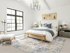 5x8 Area Rug Living Room Rugs - Washable Neutral Modern Abstract Soft Thin Large Rug Indoor Floor No Slip Rug Carpet for Bedroom Under Dining Table Home Office Decor - Blue Grey