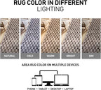 Rugshop Beige Checkered Area Rug – Textured Grid Pattern Carpet for Living Room, Bedroom, or Office – Neutral Contemporary Soft Floor Décor 2' 3" x 8' Runner Beige