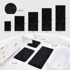 Bathroom Rug 24x48 Non Slip Fluffy Bath Mat for Bathroom Floor Washable Plush Luxury Bath Rug for Tub Soft Shower Mat, Black