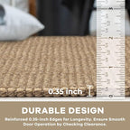 KOZYFLY Boho Area Rug Runner Sets of 2Pcs 2x6 and 3x5 Washable Entry Rugs Non Slip Rubber Backed Kitchen Rug Woven Cotton Entrance Rugs for Front Porch Bathroom Kitchen Bedroom, Tan/Orange/Brown
