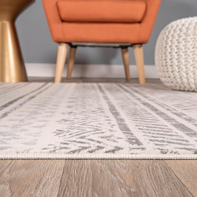 Rugshop Geometric Boho Perfect for high Traffic Areas of Your Living Room,Bedroom,Home Office,Kitchen Runner Rug 2'7" x 12' Gray
