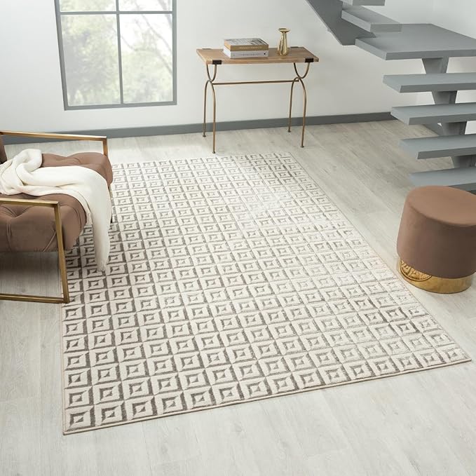 LUXE WEAVERS Geometric Greek Pattern Area Rug, Gray, 8'X10'